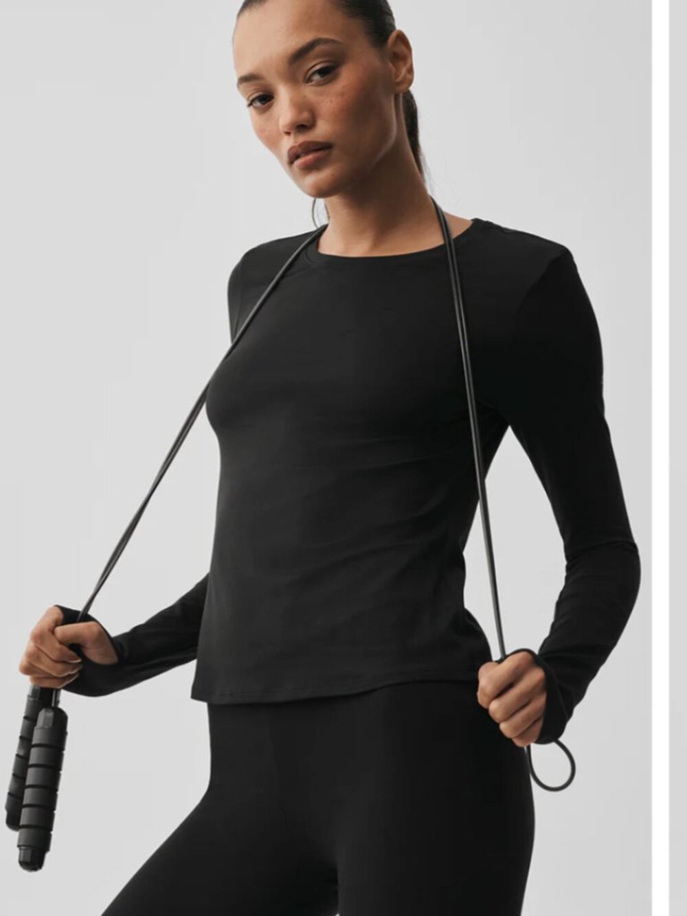 ALO Yoga - Alosoft Finesse Long Sleeve - Black XS